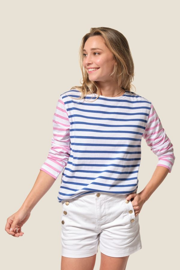 Tee-shirt marinière manches longues bicolore Ballast