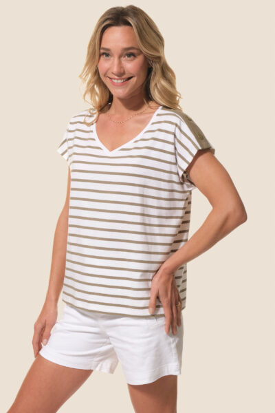 Tee-shirt rayé manches courtes rayé pour femme Hublot Mode Marine
