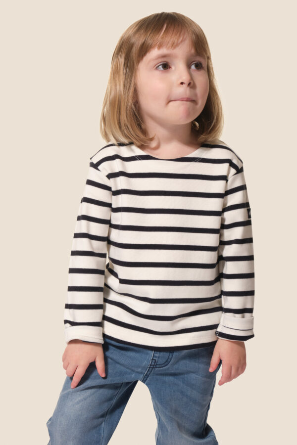 Marinière mixte épaisse manches longues enfant Cordage – Ecru/Marine