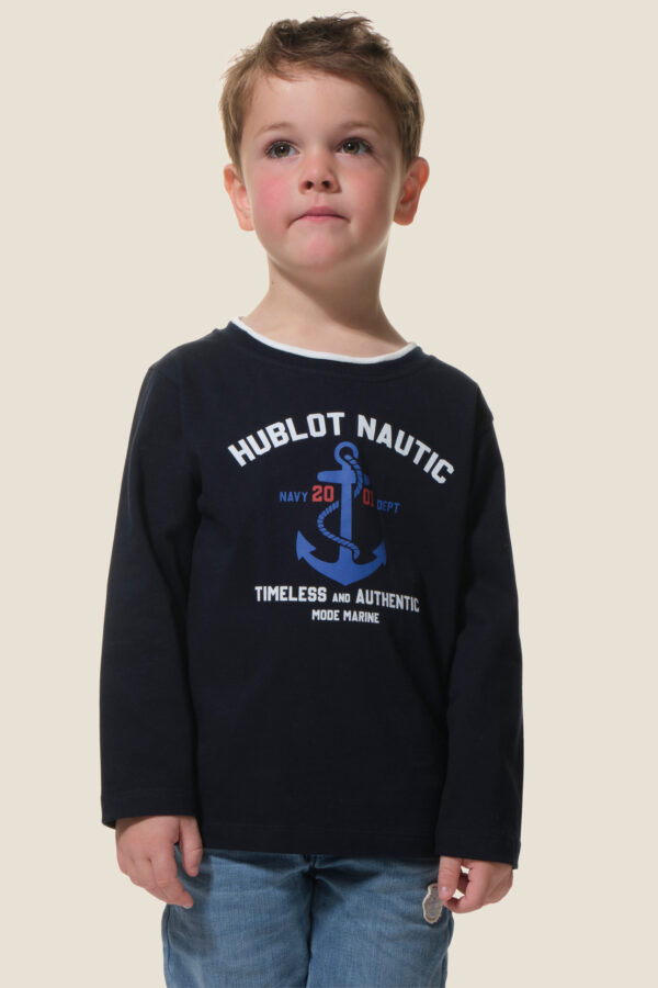 Tee-shirt manches longues garçon col rond Neyo