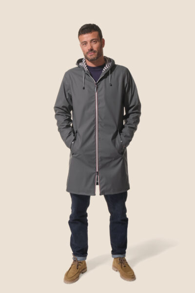 Ciré homme imperméable long avec zip contrasté Vito