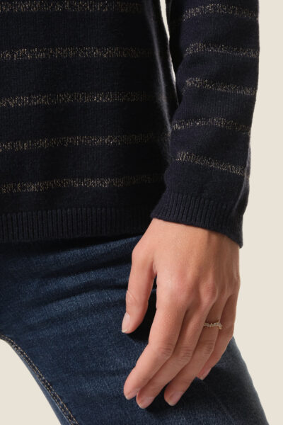 Mosaline - women's sweater with lurex stripes