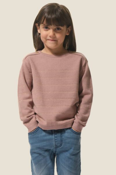 Pull fille col rond Mosaline