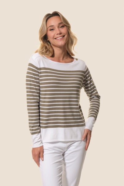Pull rayé en maille fine pour femme Sollange
