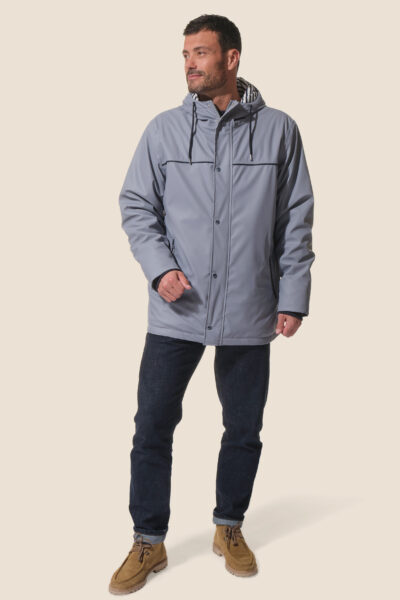 Ciré homme imperméable zippé à capuche avec coutures étanchées et manchons, doublé polaire Audric
