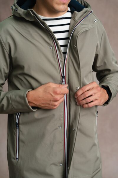 Veste softshell homme longue zippée, tissu déperlant et respirant Lilien