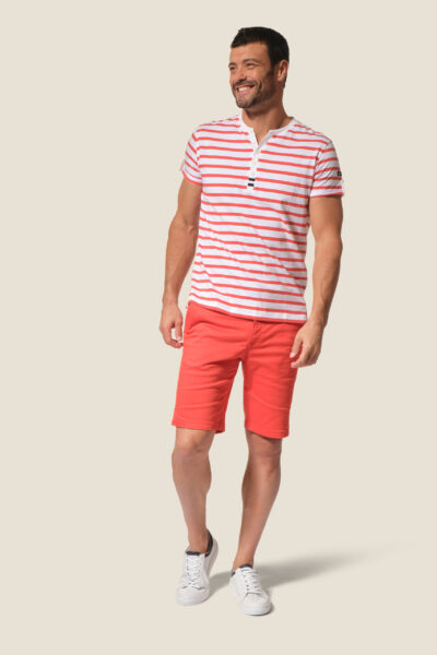 Tee-shirt rayé pour homme Pepito col tunisien Hublot Mode Marine