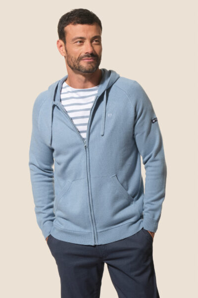 Gilet homme en maille zippé à capuche Hublot Mode Marine