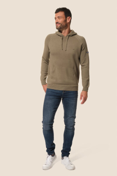 Pull homme en maille à capuche Hublot Mode Marine