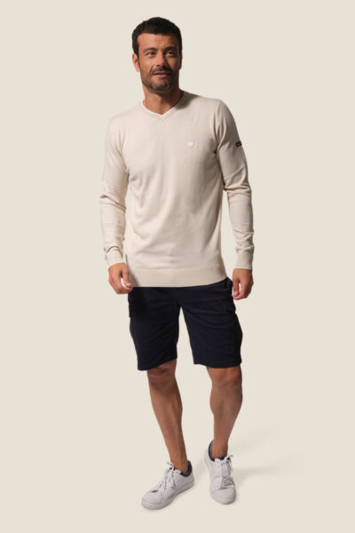 Pull homme col V en maille fine Watson
