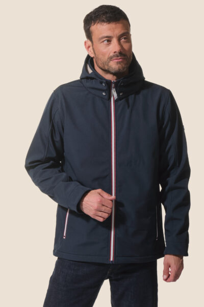 Veste softshell homme zippée avec capuche amovible Jason