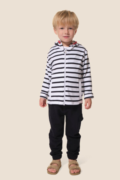 Veste rayée zippée à capuche enfant mixte Hublot Mode Marine