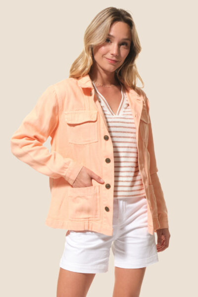 Veste femme en toile boutonnée avec poches Raven - Hublot Mode Marine