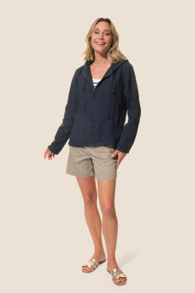 Veste femme en toile zippée à capuche Zafina - Hublot Mode Marine