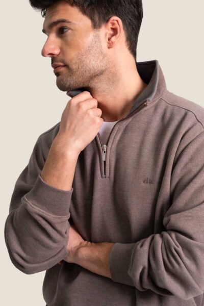 Sweat homme en côte américaine, col camionneur, Gaston