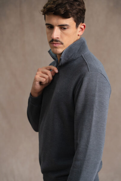 Sweat homme en côte américaine, col camionneur, Gaston