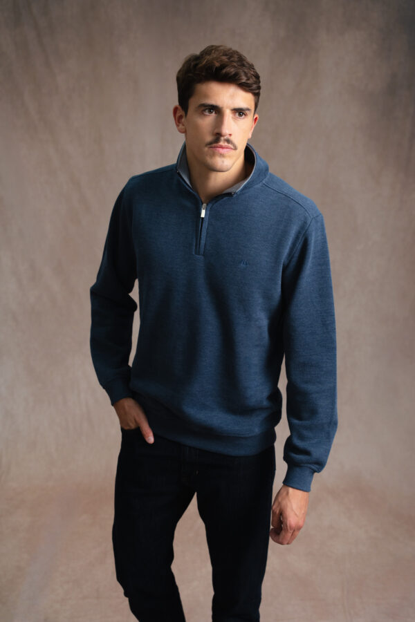 Sweat homme en côte américaine Gaston – Marine