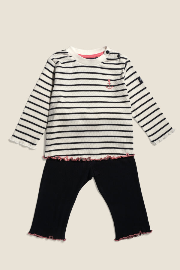 Ensemble manches longues et pantalon bébé fille Abella