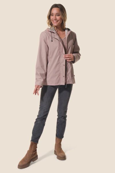 Ciré femme zippé à capuche, doublé polaire, Soleane