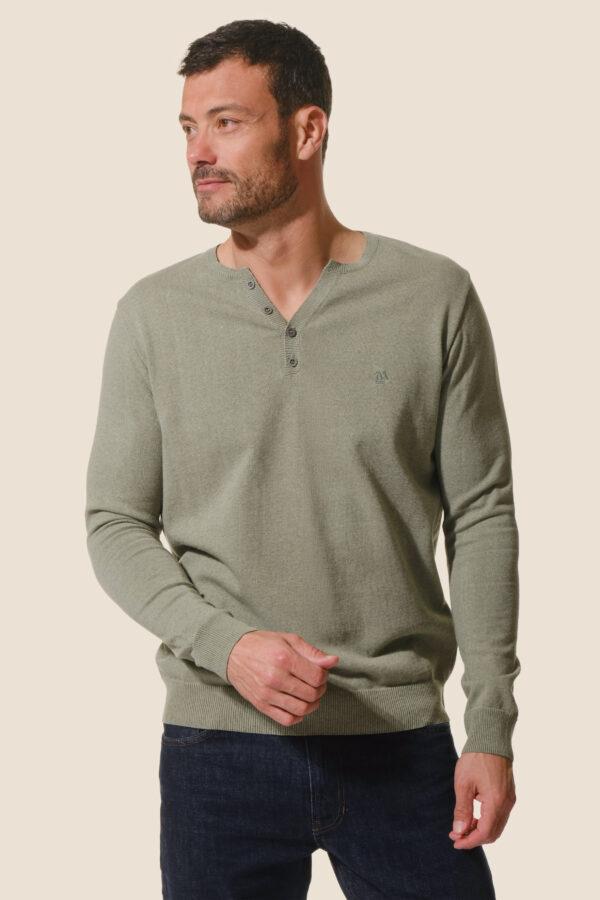 Pull homme col tunisien Owen