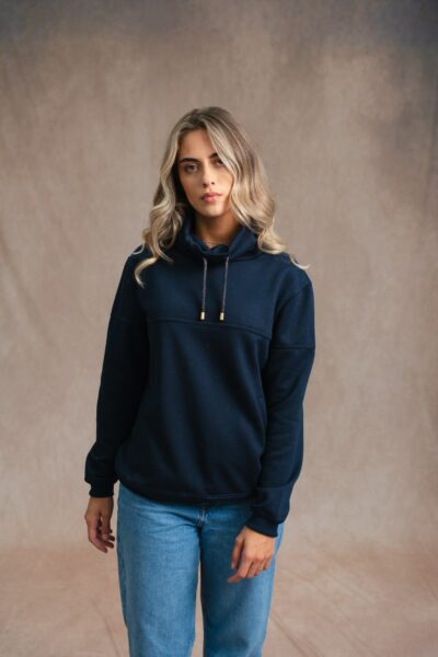 Sweat femme uni, col boule Galina