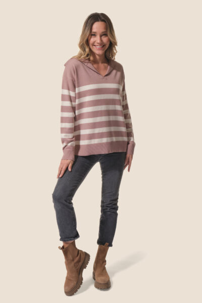 Pull femme en maille col vareuse Laurene