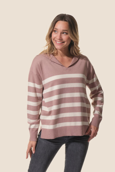 Pull femme en maille col vareuse Laurene