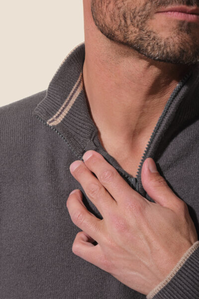 Pull homme col camionneur en maille Nathan