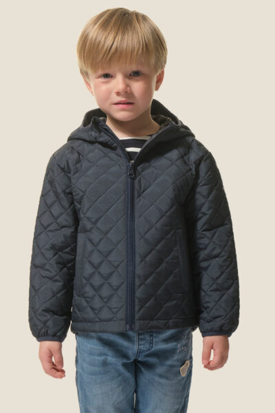 Manteau garçon zippé à capuche matelassé losanges Kimiko