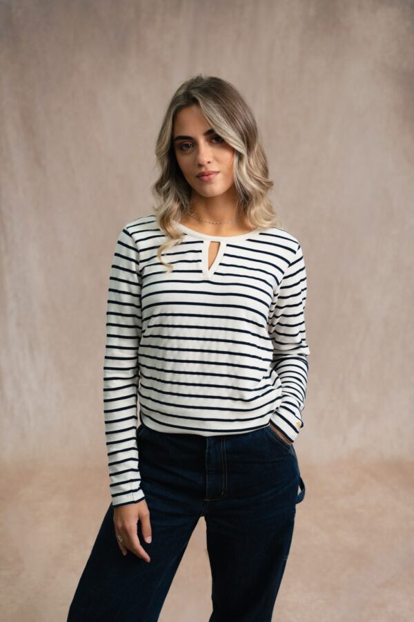 Tee-shirt manches longues femme rayé