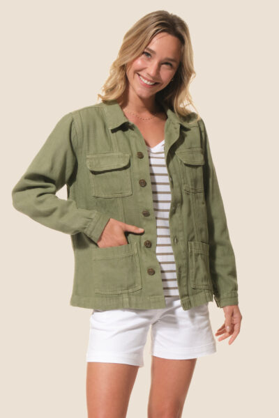 Veste en toile avec boutons Raven