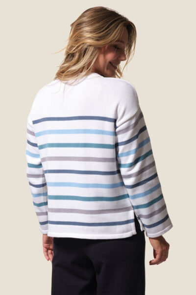 Pull femme rayé coupe légèrement évasée sur le bas Heloise