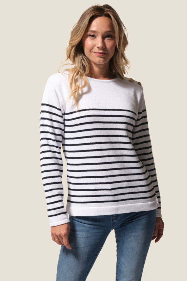 Pull femme rayé col rond Juline