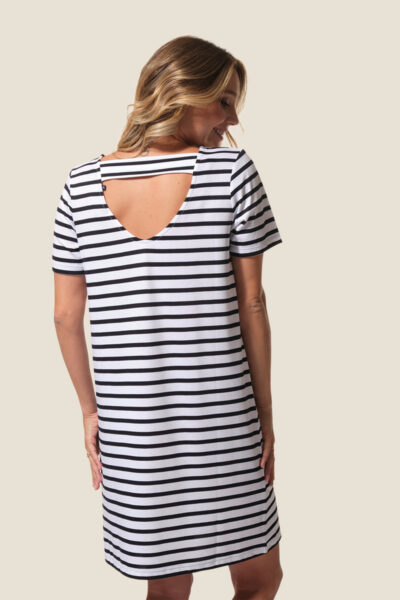 Robe femme manches courtes et col V Carolia