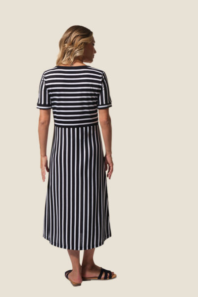 Robe femme longue à rayures et col V Guyana