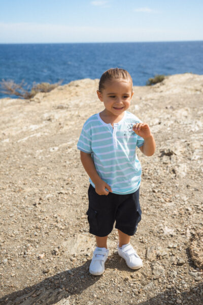 Tee-shirt garçon avec col tunisien Cloppin