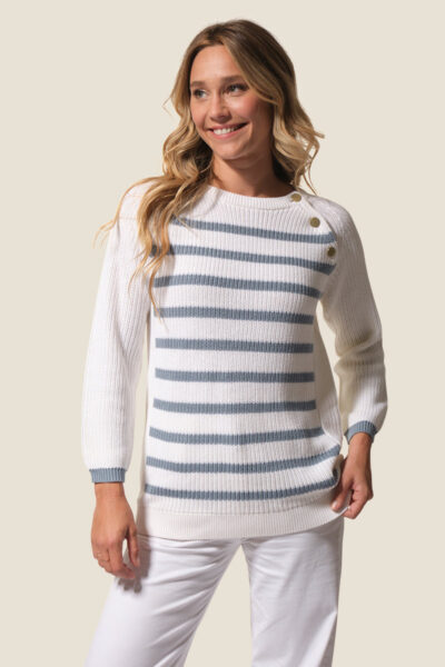 Pull femme rayé col rond Francoise