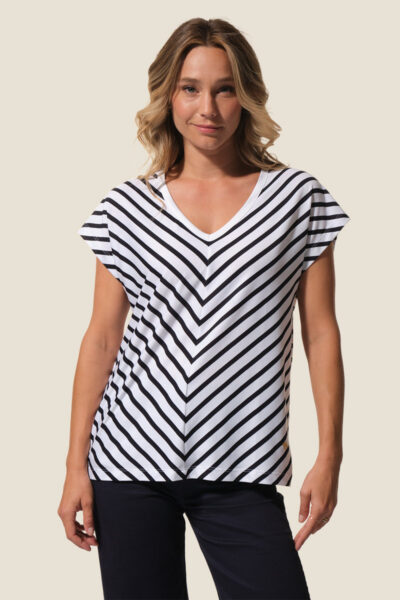 Tee-shirt femme rayé col V Janice