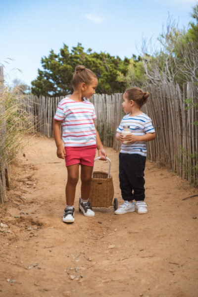 Marinière enfant mixte tricolore manches courtes Mida