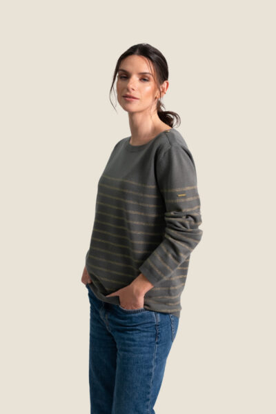 Mosaline - women's sweater with lurex stripes