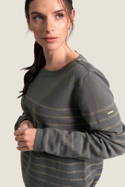 Mosaline - women's sweater with lurex stripes