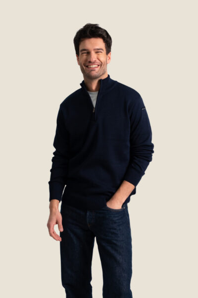 Pull homme col montant demi-zip Dakar