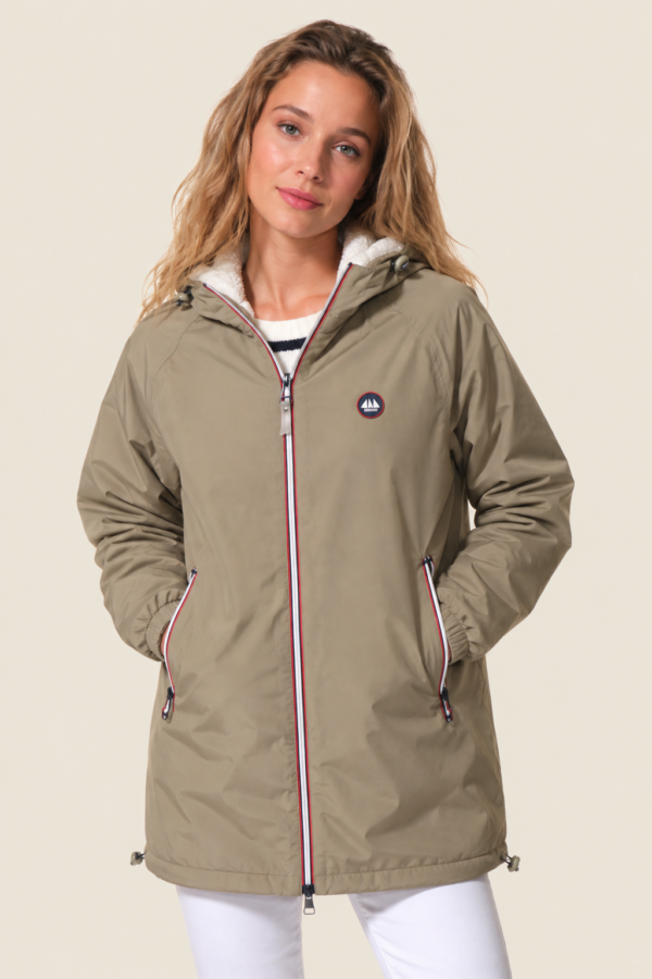 Coupe-vent femme doublé sherpa Pluton – Tea