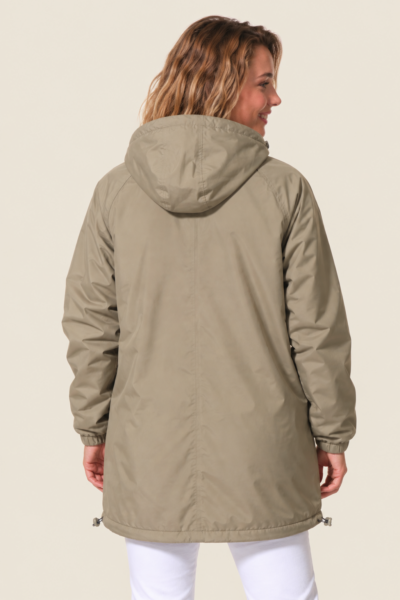 Veste longue femme zippée à capuche