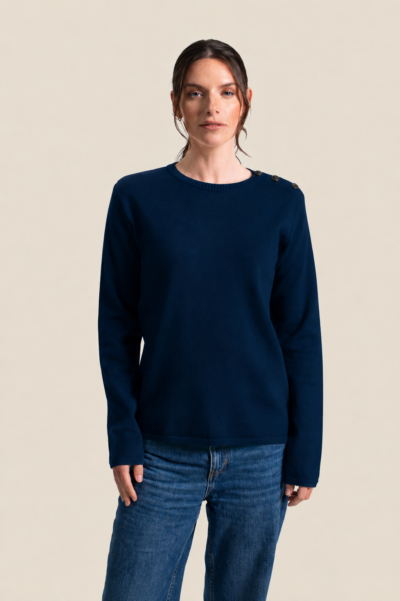 Pull femme col rond en maille mérinos Marthe