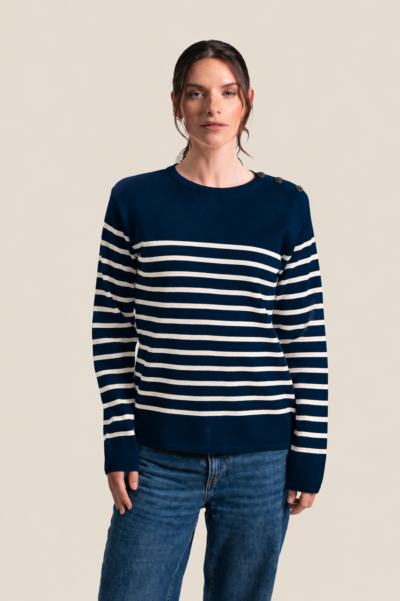 Pull femme col rond en maille mérinos Marthe