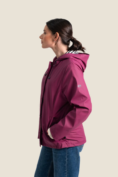 Ciré femme zippé à capuche, doublé polaire, Soleane