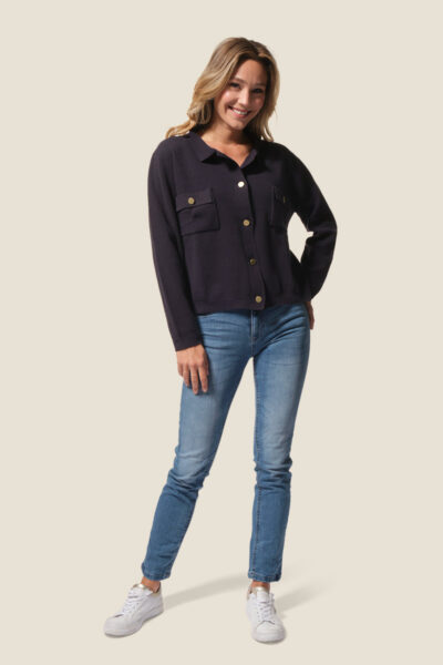 Gilet femme boutonné en maille milano Brook