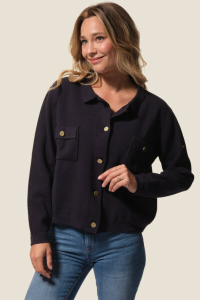 Gilet femme boutonné en maille milano Brook