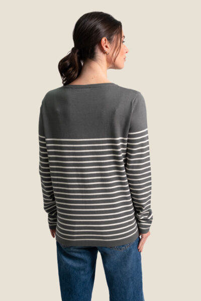 Pull femme boutons épaule